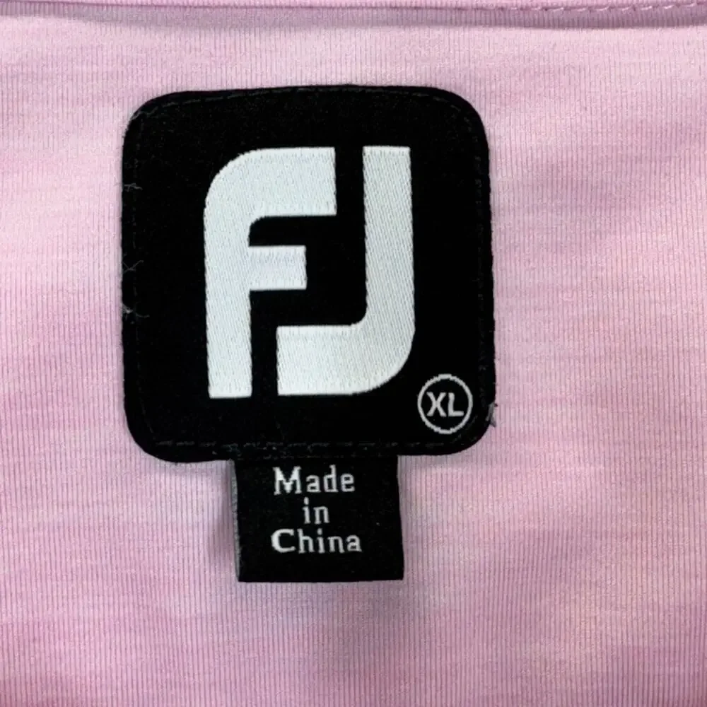 Footjoy FJ Collared Polo Golf Shirt XL Pink Striped Short Sleeve Travel Casual - Picture 8 of 16